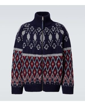 Loewe Pull En Jacquard De Laine - Bleu