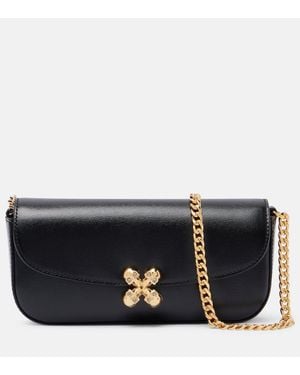 McQueen Schultertasche Skull Flower Aus Leder - Schwarz