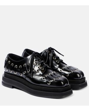 Simone Rocha 50 Lace-Up Flatform Derby Shoes - Black