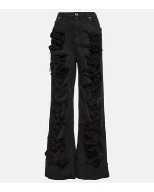 Dolce & Gabbana X Kim Distressed High-Rise Flared Jeans - Black