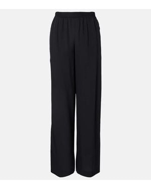 JOSEPH Hulin Silk Crepe De Soie Wide-Leg Pants - Blue