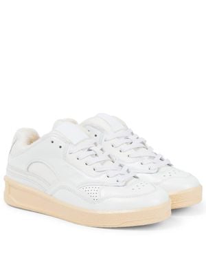 Jil Sander Basket Low-Top Leather Trainers - White