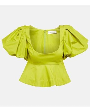 Oscar de la Renta Cropped-Top Aus Baumwolle - Gelb