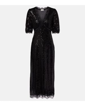RIXO London Verena Sequined Maxi Dress - Black