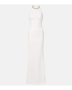 Givenchy Crystal-Embellished Open-Back Gown - White