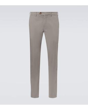 Brunello Cucinelli Cotton Slim Trousers - Grey