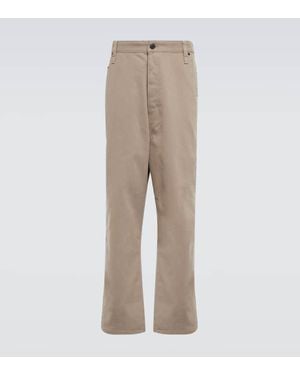 Ami Paris Alex Fit Straight Cotton Gabardine Trousers - Natural