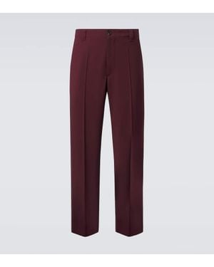 Gucci Gerade Hose Aus Wollgabardine - Rot