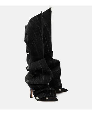 Y. Project Botas Altas Snap De Denim - Negro