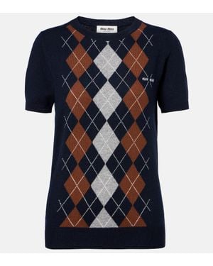 Miu Miu Top Aus Kaschmir - Blau