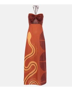 Johanna Ortiz Cotton Maxi Dress - Orange