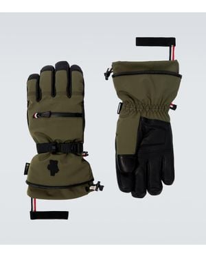 Moncler Skihandschuhe Mit Leder - Grün