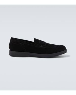 Brioni Suede Penny Loafers - Black