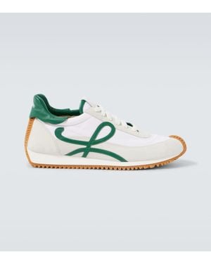 Loewe Sneakers Flow Runner 2.0 Mit Veloursleder - Grün