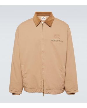Miu Miu Cotton Gabardine Blouson Jacket - Natural
