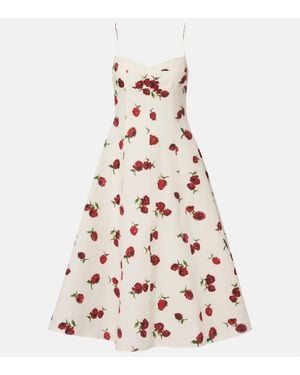 KHAITE Vestido Midi Isabella De Seda Y Algodon - Rosa