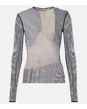 Balmain Bedrucktes Top Aus Tuell - Grau