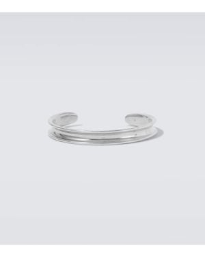 Saint Laurent Groove Cuff Bracelet - White