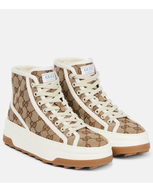 Gucci GG Canvas High-top Trainer - Natural