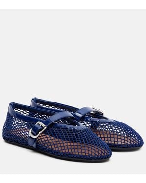 Alaïa Ballerine A Rete Con Vernice - Blu