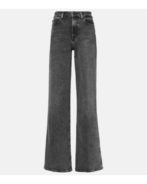 7 For All Mankind High-Rise Wide-Leg Jeans - Grau