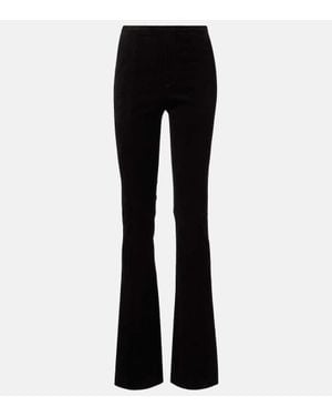 Stouls Kam 24 Suede Flared Trousers - Black