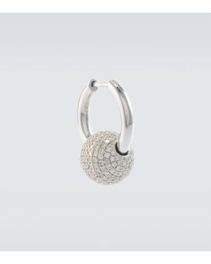 Rainbow K 18Kt Single Earring With Pave Diamonds - White