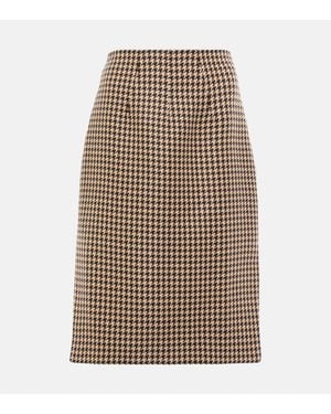 Emilia Wickstead Noah Houndstooth Pencil Skirt - Natural