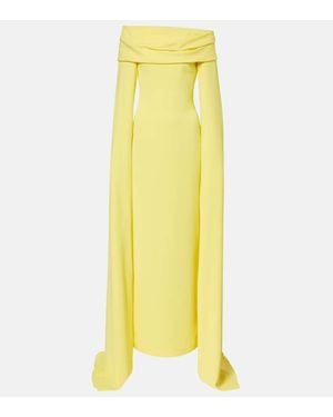 Solace London Off-Shoulder-Robe Nuri Aus Crepe - Gelb
