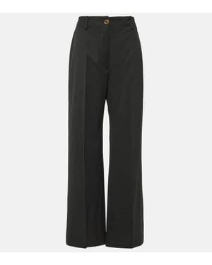 Patou Mid-Rise Wool-Blend Straight Pants - Black
