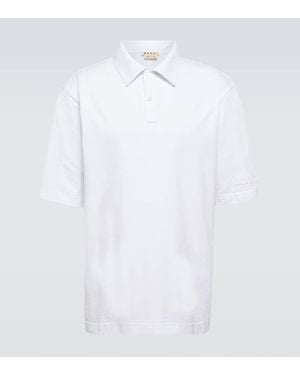 Marni Oversize-Polohemd Aus Baumwoll-Jersey - Weiß