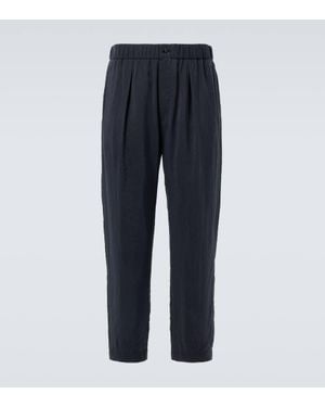 Giorgio Armani Hose Aus Einem Seidengemisch - Blau