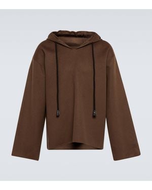 Nanushka Moshe Wool And Silk Hoodie - Brown