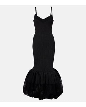 Givenchy Maxikleid Aus Rippstrick - Schwarz