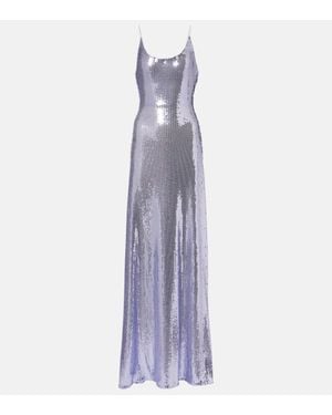 Alex Perry Sequined Open-Back Gown - Purple