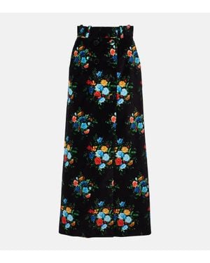 Rabanne Printed Cotton-Blend Maxi Skirt - Black