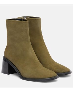 Souliers Martinez Ankle Boots Mona 60 Aus Veloursleder - Grün