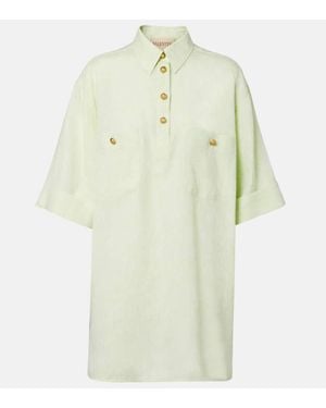 Valentino Polo Oversize En Lin - Vert