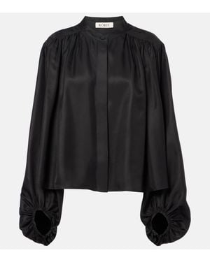 Rohe Pleated Silk Blouse - Black