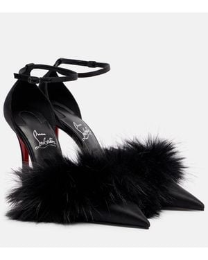 Christian Louboutin Zanzee 100 Crepe Satin Court Shoes - Black