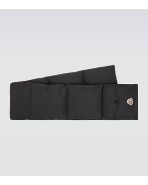 Moncler Bufanda De Plumas Con Logo - Negro