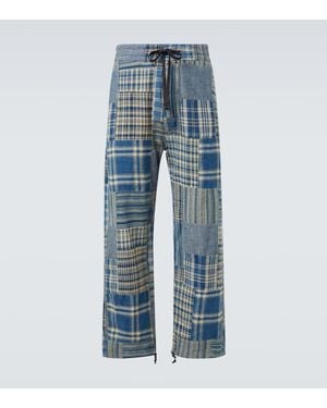 RRL Patchwork Cotton And Linen Pants - Blue