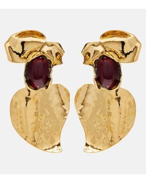 Saint Laurent Embellished Clip-On Earrings - Metallic