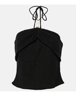 Magda Butrym Halterneck Crop Top - Black