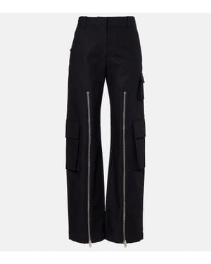 Acne Studios Layered Mid-Rise Cotton Satin Pants - Blue