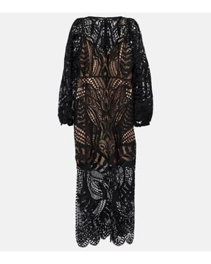 FARM Rio Nature Guipure Lace Maxi Dress - Black