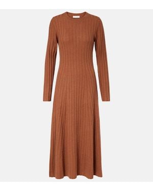 Altuzarra Gia Ribbed-Knit Wool And Cashmere Maxi Dress - Brown