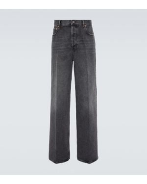Valentino High-Rise Wide-Leg Jeans - Gray