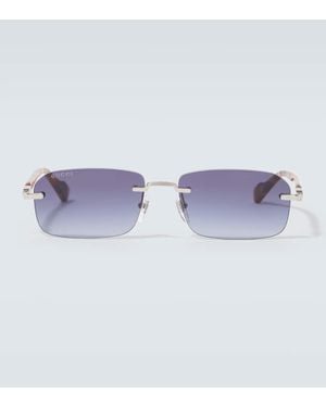 Gucci Eckige Sonnenbrille - Blau