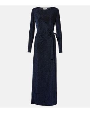 Diane von Furstenberg Wickelkleid Simona Aus Lame - Blau